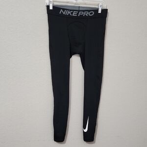 Nike Pro Pants Mens Size M Compression running Black Leggings